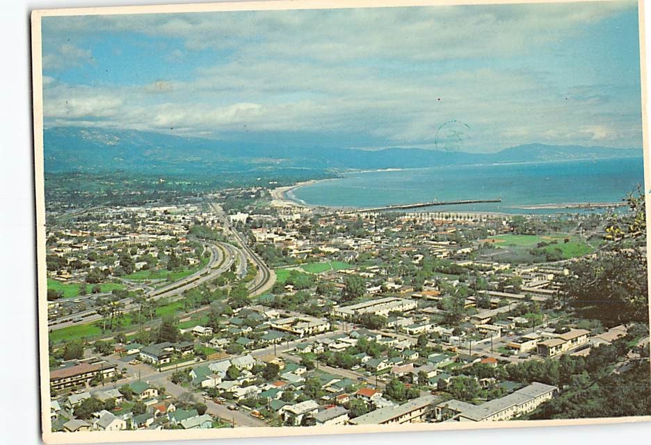 Postcard Aerial View Santa Barbara California USA