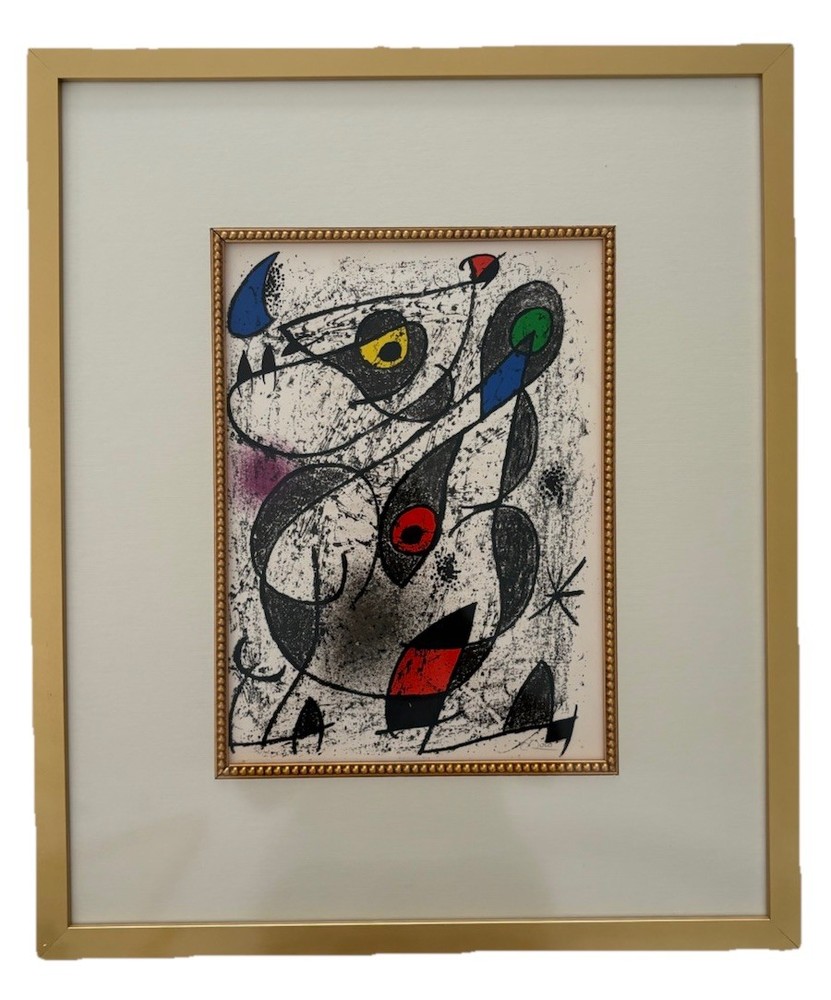 Joan Miró Lithograph Hand Signed & Numbered (1890s-1980s) Matted & Framed