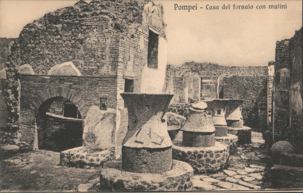 Italy Pompei-Casa del fornaio con mulini Ed. G. COTINI Original Vintage Postcard