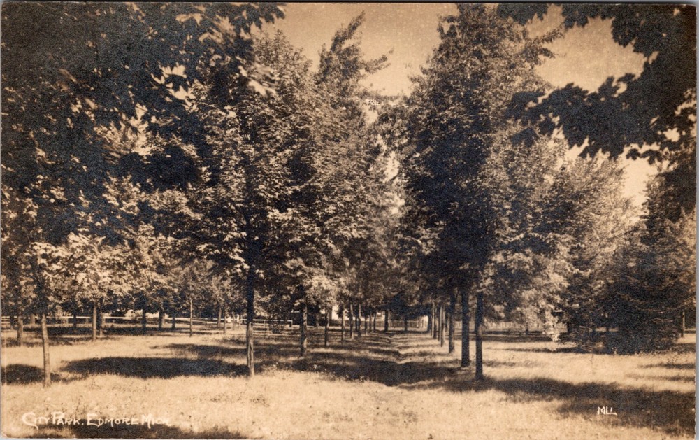 City Park Edmore Michigan Real Photo Postcard C R Childs Chicago