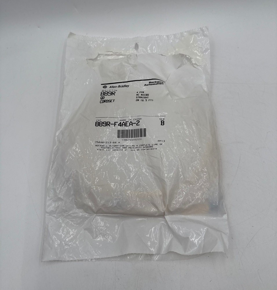 Allen Bradley 889R-F4AEA-2 Micro 4-Pin QD Cordset Cable 2M 6.5ft AC Micro