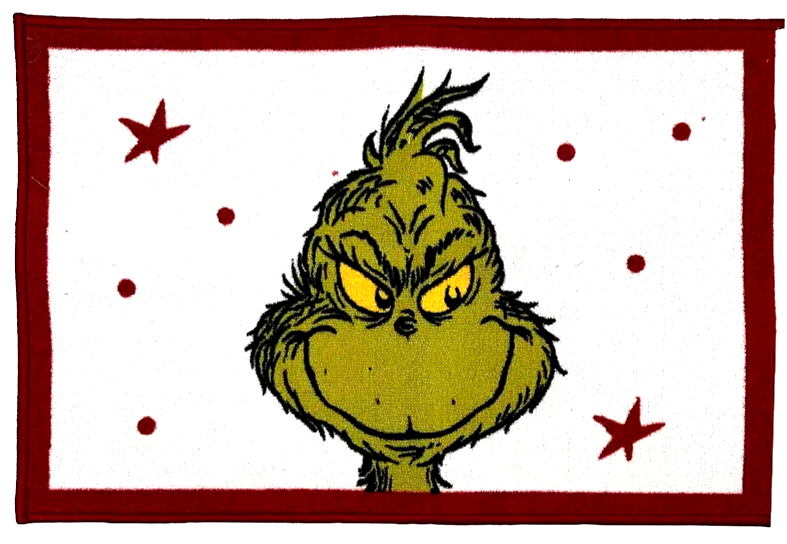 Festive Grinch Christmas Rug 20x30 with Jolly Stars NWT-image