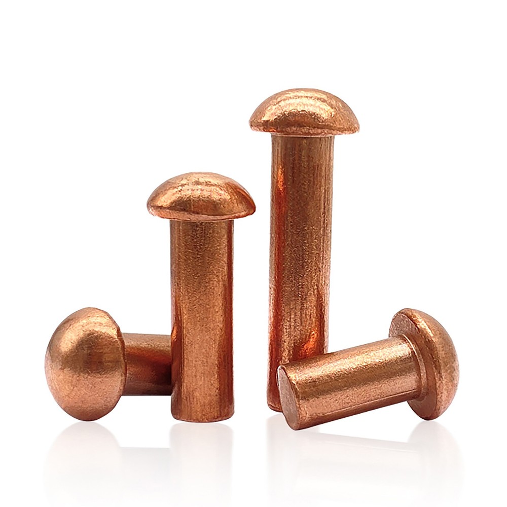 Solid Copper Button Round Head Rivets DIN 660 ~ 1/16