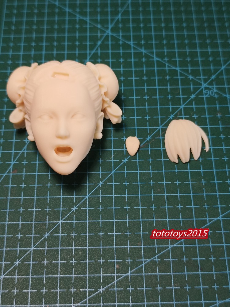 Unpainted 1:12 Fighter Chun-Li Girl Tongue Out Head Sculpt For 6