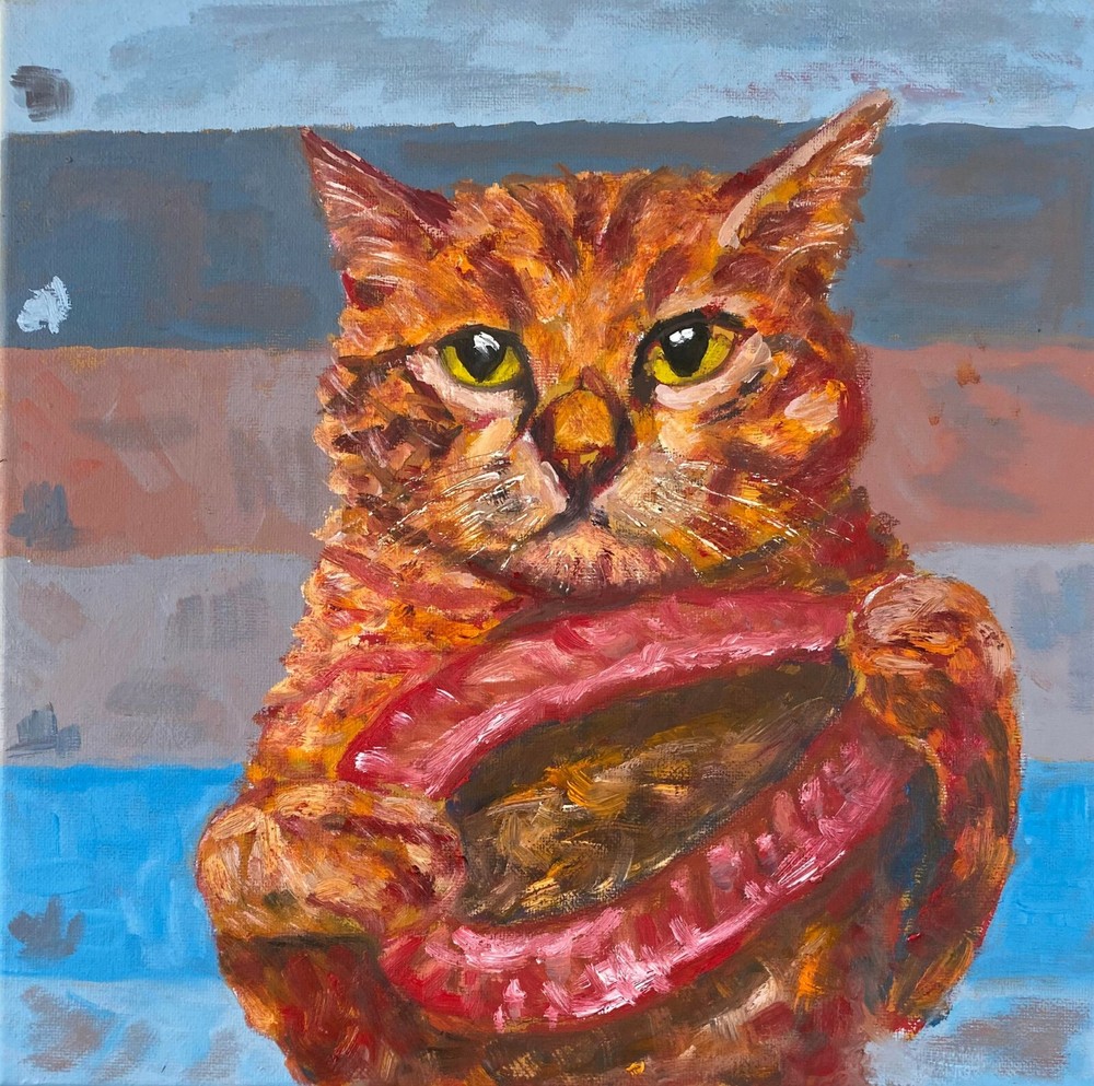 Cat portrait. Oil painting. ORIGINAL. Pet portraits Impressionist Art