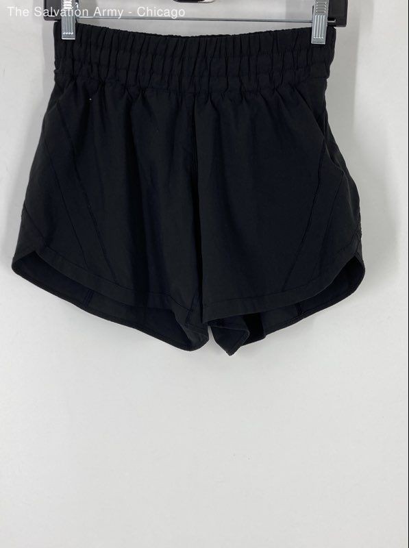 Lululemon Womens Black Elastic Waist Activewear Athletic Short Size Small