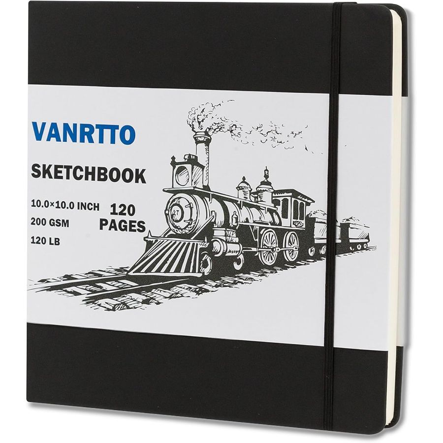 Square Sketchbook with 120LB/200GSM Thick Drawing Paper, 120 Pages/60,10x10 Inch