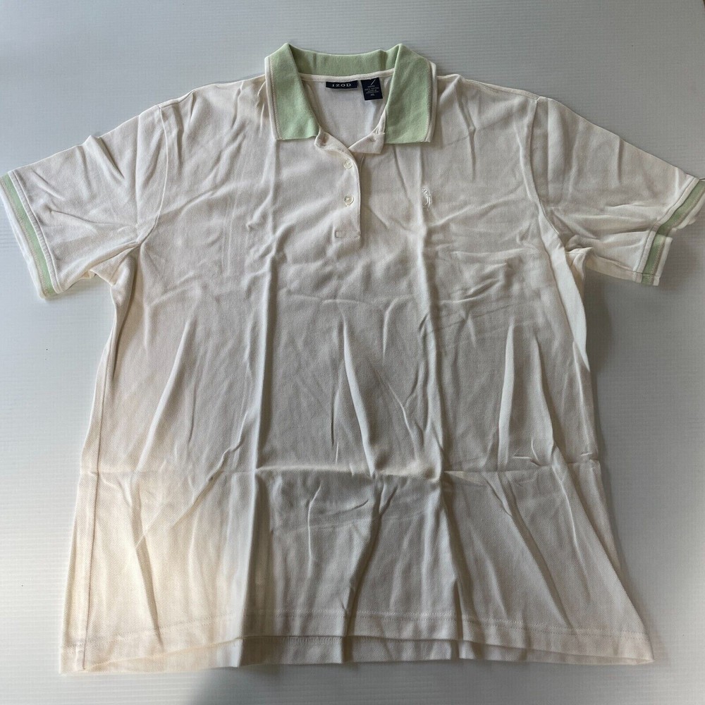 IZOD Men's XL Cream Golf Polo Shirt Casual Summer Style