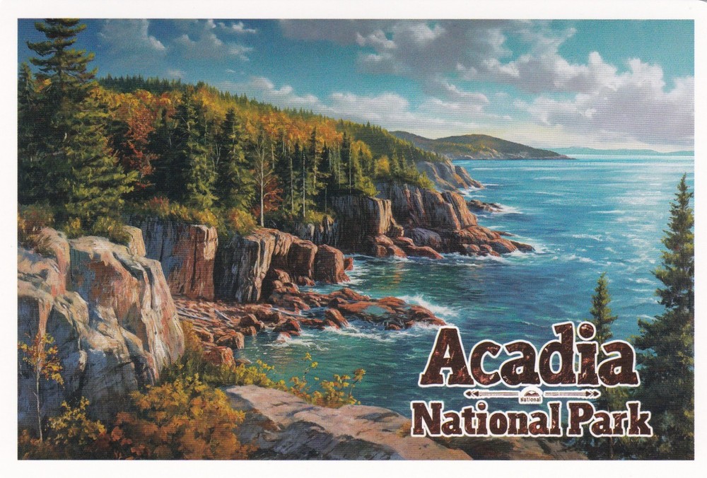 Acadia National Park Maine Art Poster Postcard-image