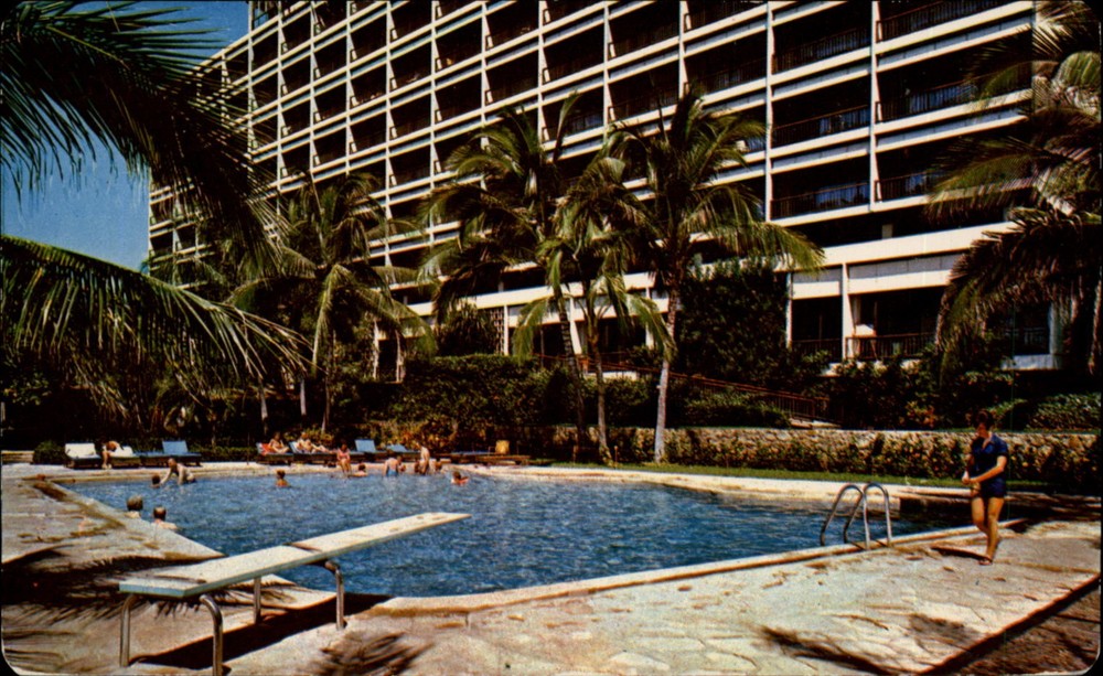 Elcano Hotel Swimmingpool Acapulco Gro Mexico vintage postcard y284
