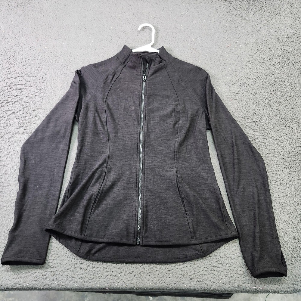 Yogalicious Lux Jacket Womens Large Gray Full Zip Athletic Running Lightweight