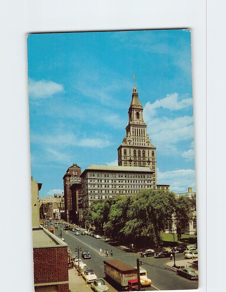 Postcard Main Street and Travelers Insurance Company Hartford Connecticut USA