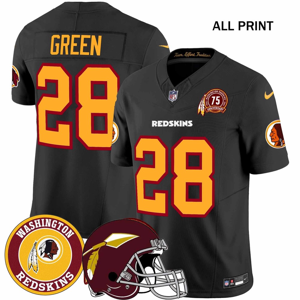 Washington Redskins 75th Anniversary Darrell Green #28 Football Jersey - All Print