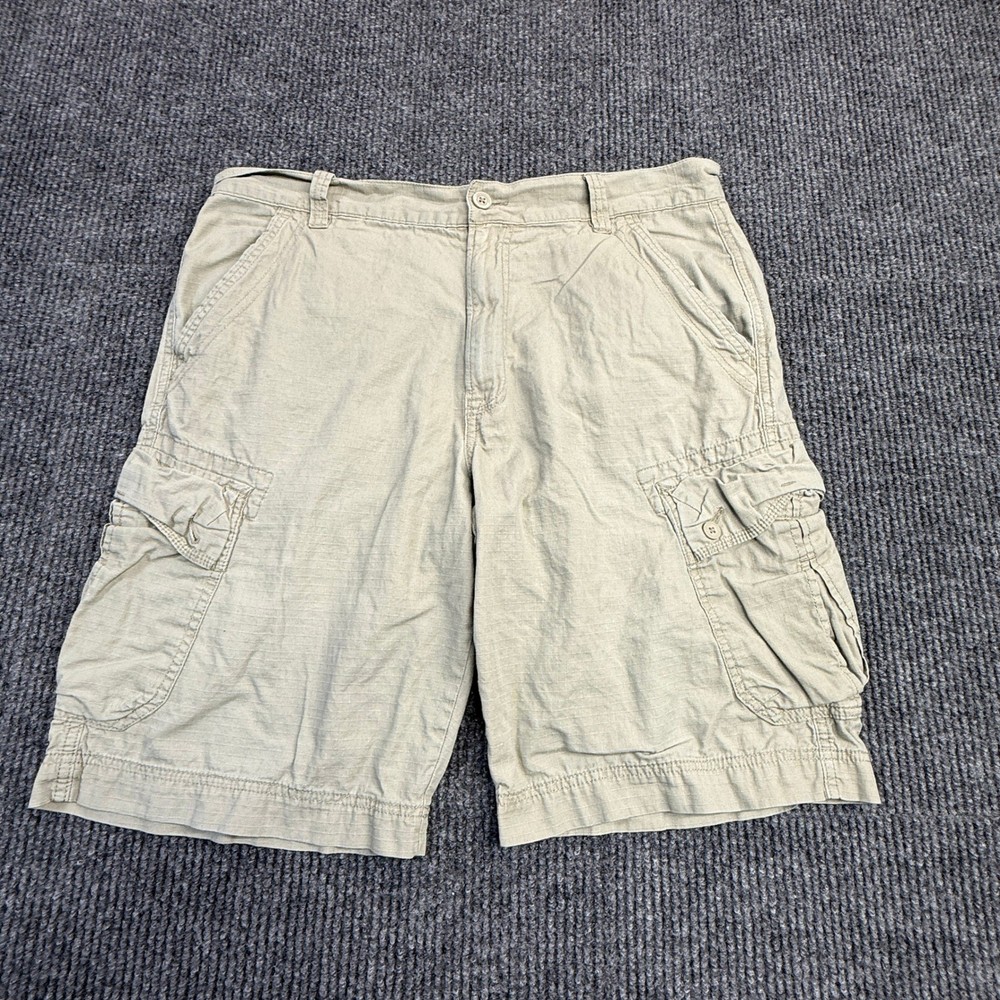 Calvin Klein Jeans Mens Tan Ripstop Cargo Shorts Size 36 Utility Casual Khaki