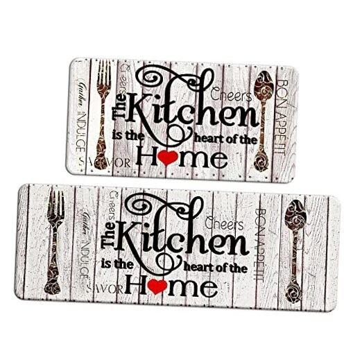 Farmhouse 2-Piece Anti-Fatigue Kitchen Mat Set for Comfortable Home