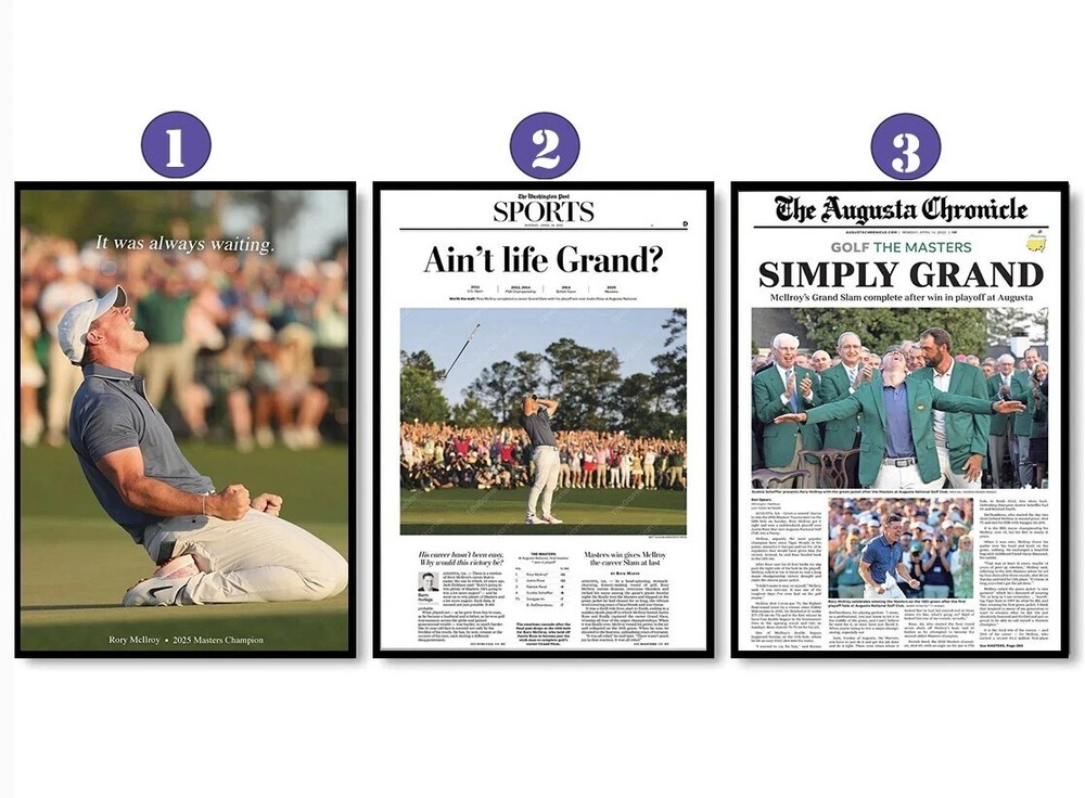 Rory McIlroy 2025 Masters Golf Poster Wall Art Decor