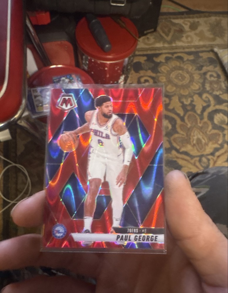 2024-25 Panini Mosaic - Paul George #14 Red Seismic Mosaic Prizm /299