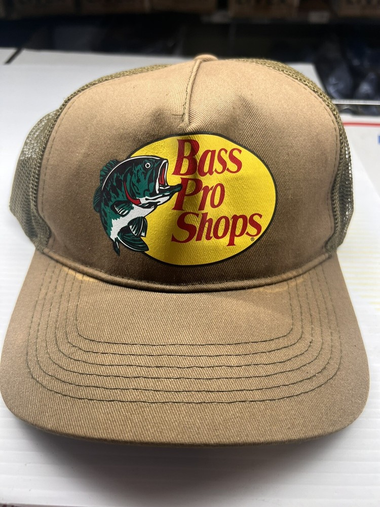 Bass Pro Shops Mesh Snapback Fishing Hat in Khaki Tan Brown