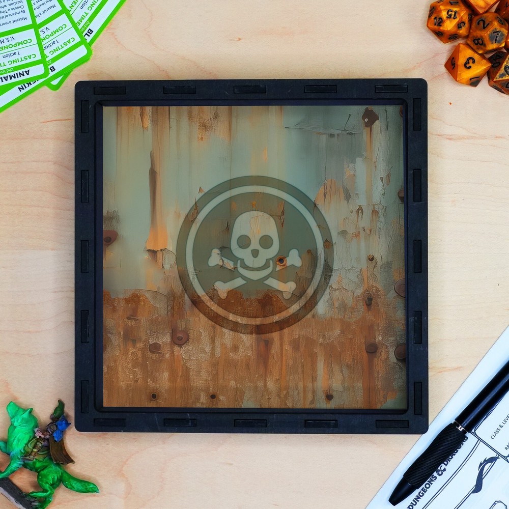 Toxic Waste Dice Tray, Wooden Dice Tray, D&D Rolling Tray for Dice Games