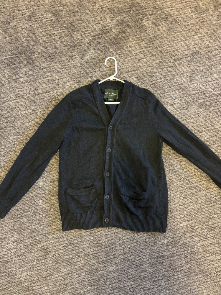 Mens Size Medium Eddie Bauer Cardigan Gray