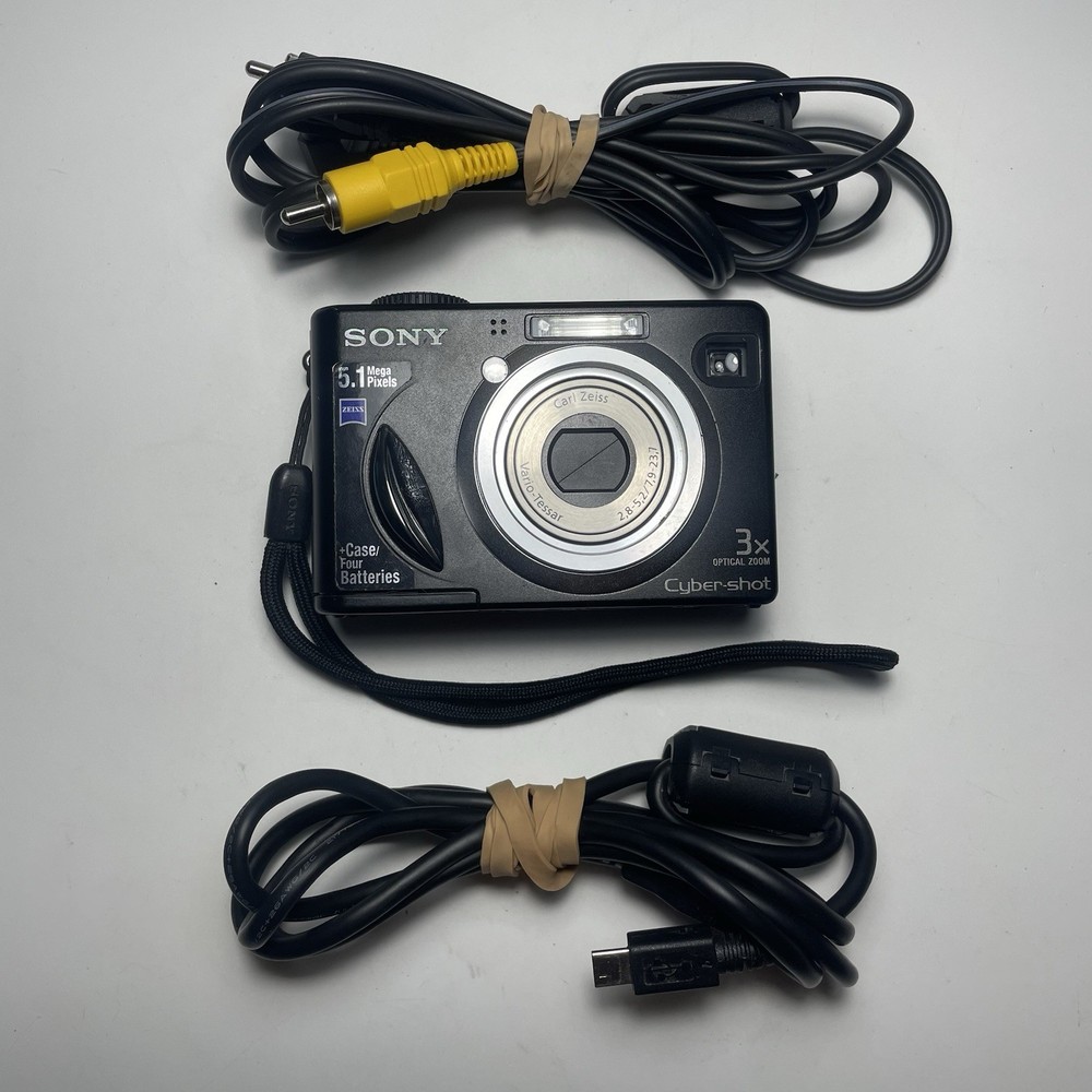 Sony Cybershot DSC-W15 5.1MP Retro Y2K Digital Camera Tested + Cables, Batteries