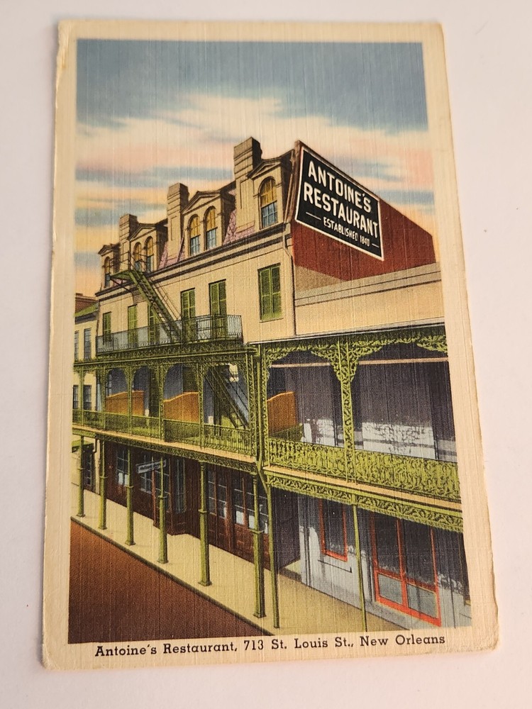 ANTIONE'S RESTAURANT French Restaurant Vintage Postcard Unposted USED Condition