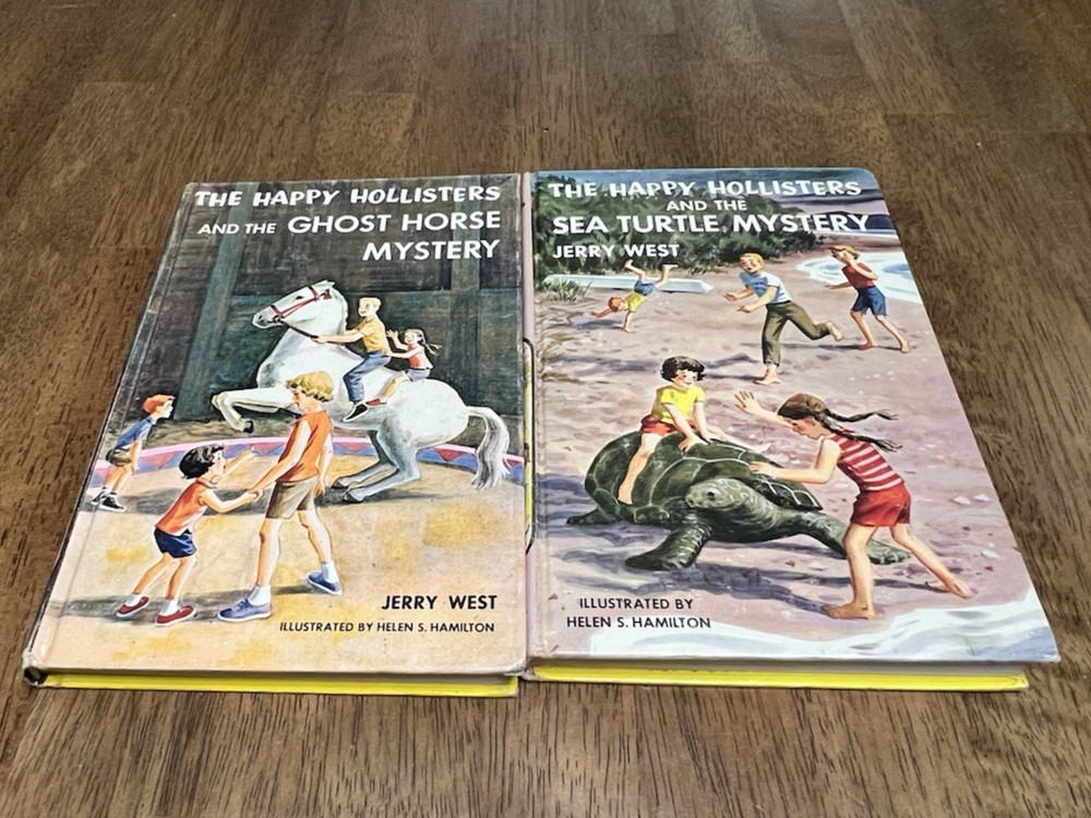2 Happy Hollisters Sea Turtle & Ghost Horse Mystery Hardcover Book Lot