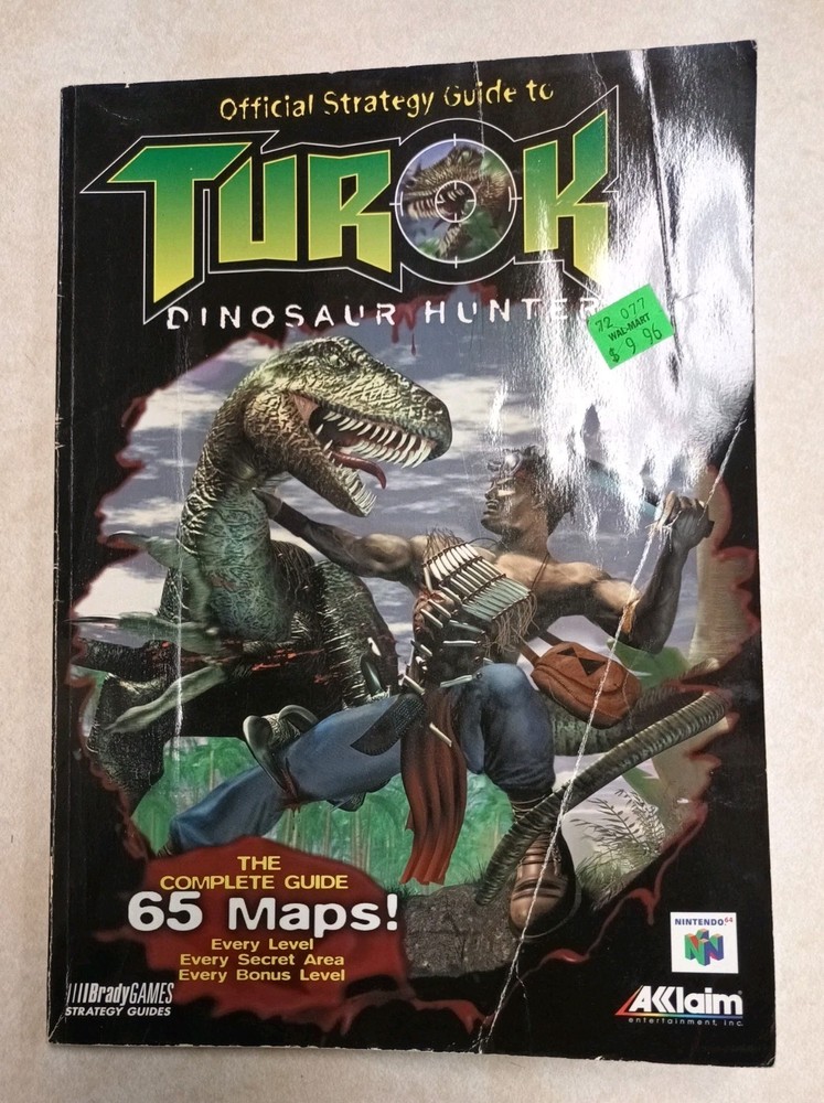 Vintage TurokDinosaurHunter OfficialStrategyGuide Brady Games Nintendo64Acclaim
