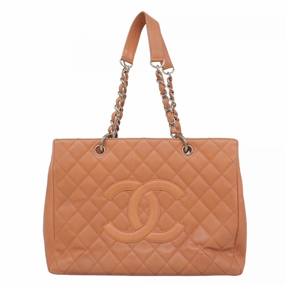 Chanel Matelasse Chain Shoulder Tote Bag Coral Silver Hardware 683187  