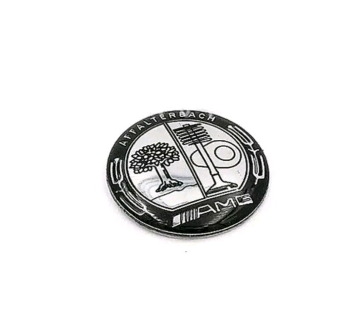 1x logo emblems AMG Affalterbach silver central multimedia 29 mm Mercedes