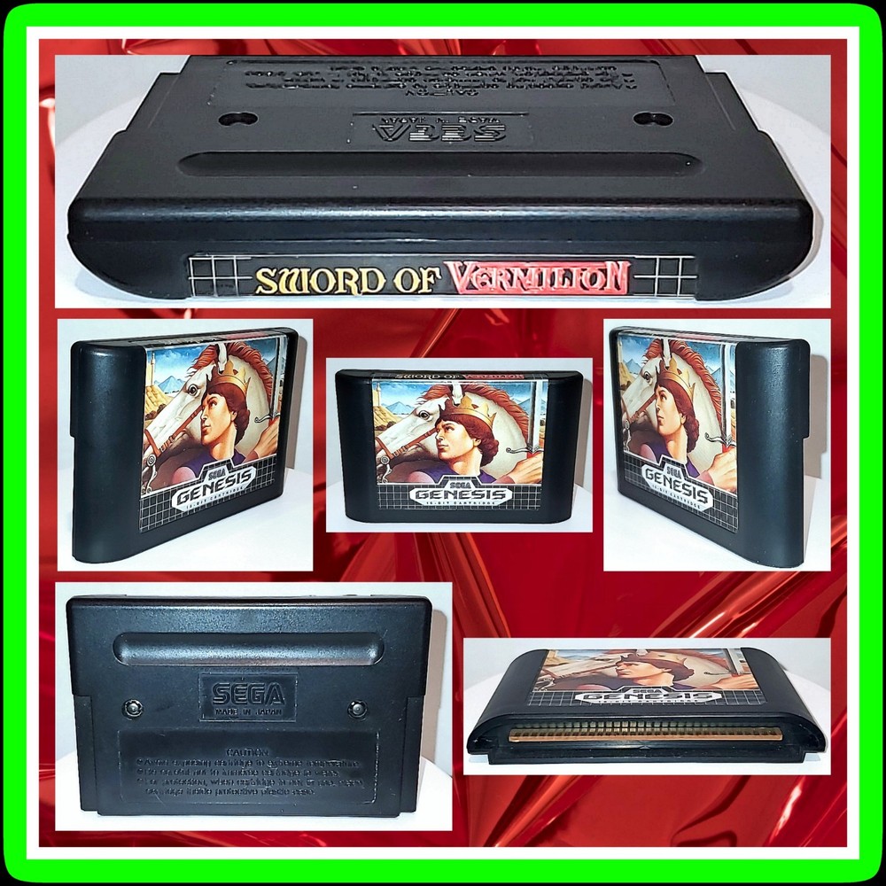 🔥🗡️🔥 VINTAGE Sword Of Vermilion Sega Genesis 1990 👍 TESTED 💾 Cartridge Only