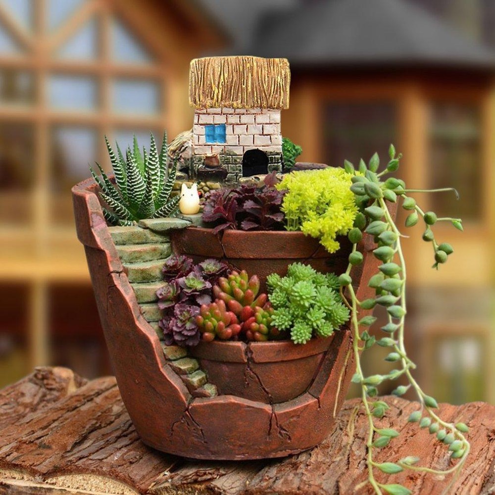 Garden Sky Succulent Plant House Herb Planter Micro Landscape Flower Pots Decor