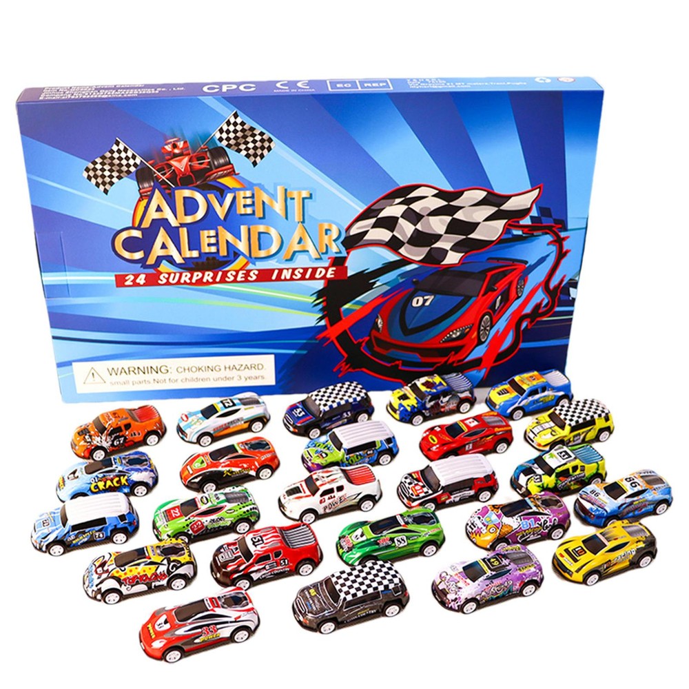 2024 Christmas Car Countdown Toys Advent Countdown Calendar with 24 Car for Kids