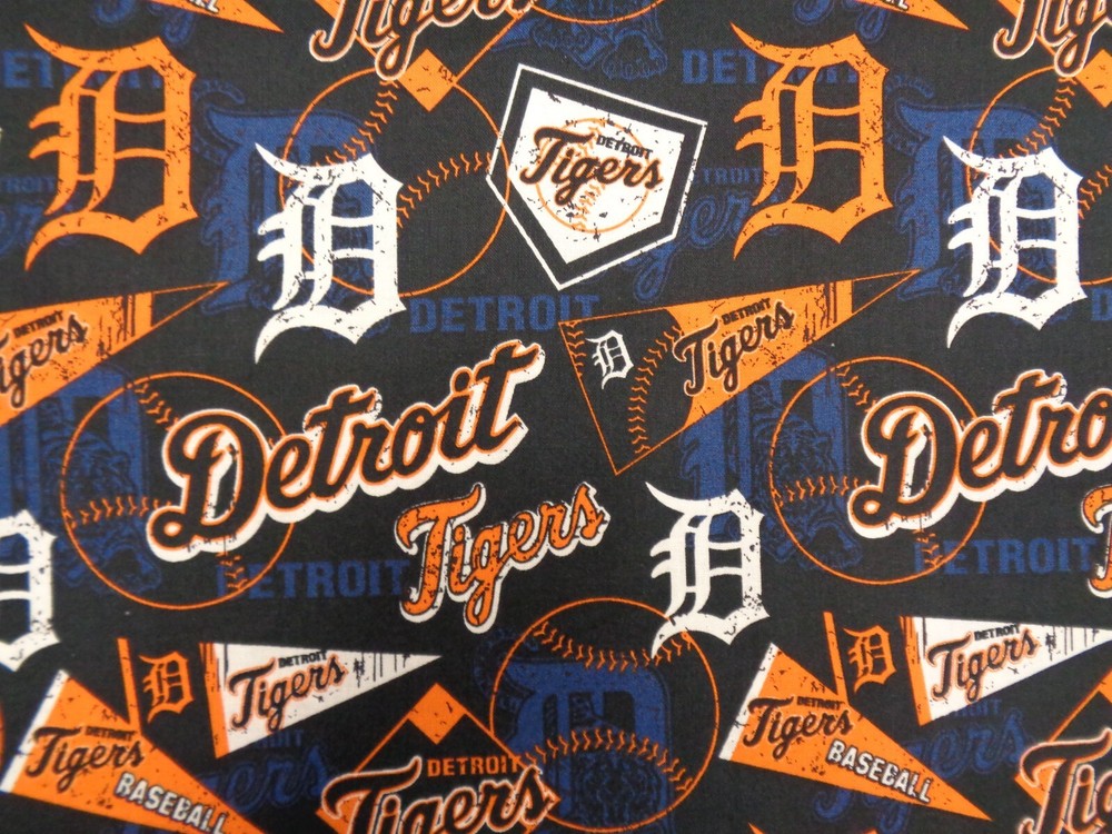 DETROIT TIGERS BASEBALL MLB 100% COTTON 1/2 YARD PIECE BRAND NEW SPORT DESIGNN