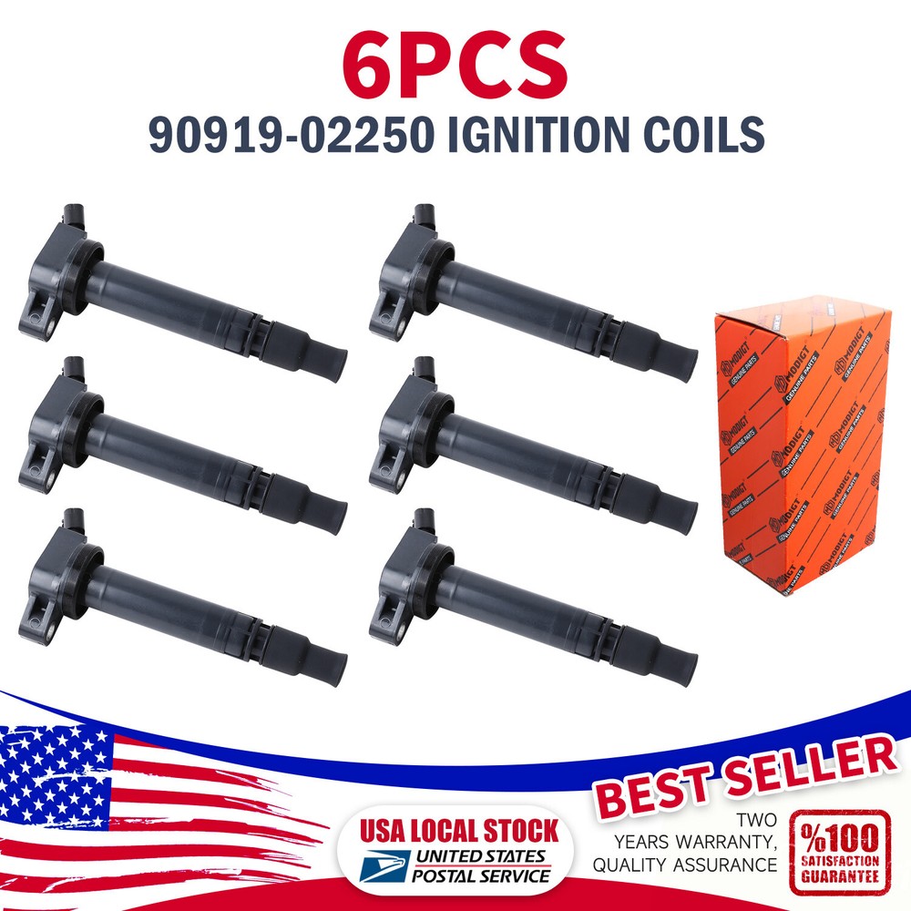 High Performance 6PCS Ignition Coil 90919-02250 90919-A2005 For Toyota Lexus