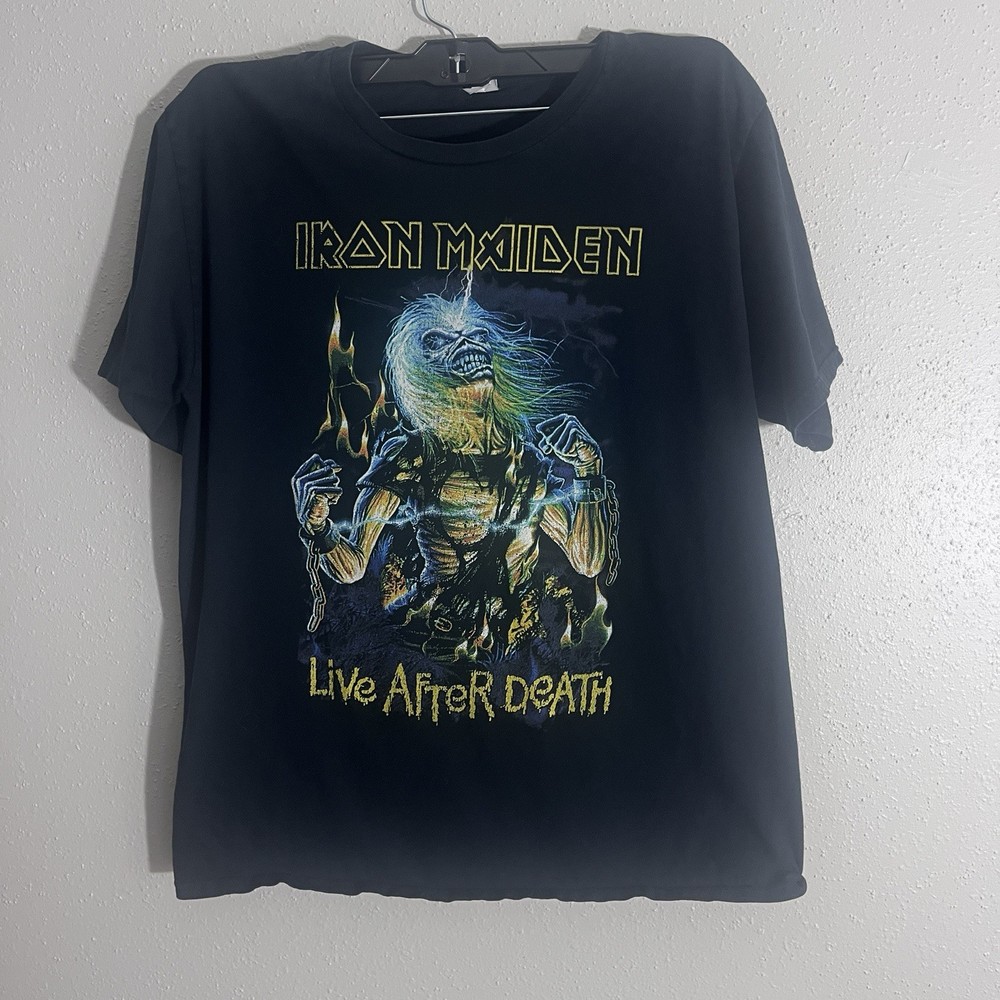 Iron Maiden Eddie Live After Death Shirt - Heavy Metal Rock Graphic Tee Size L