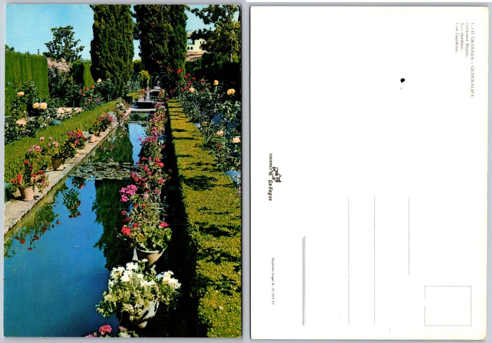Continental Garden Pool and Cypress Walk Postcard