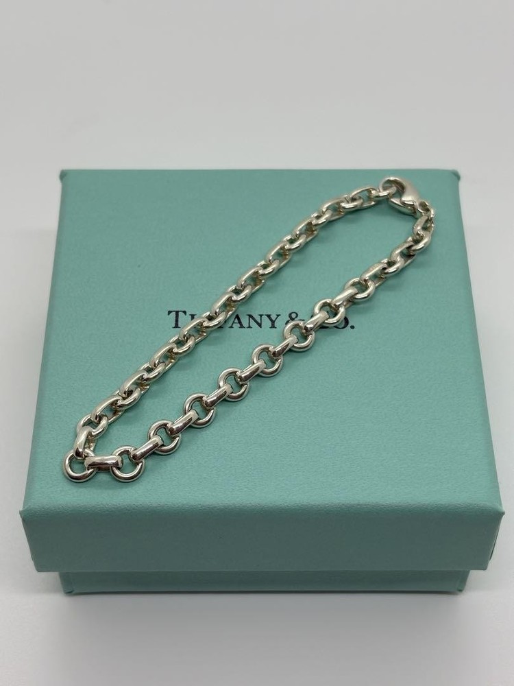 Tiffany Inspired Donut Link Chain Bracelet in 925 Sterling Silver