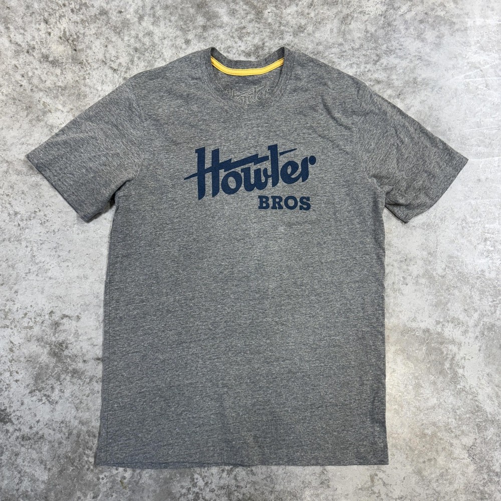 Howler Bros Shirt Mens Medium Heather Gray Logo Graphic Tee Crewneck Tagless
