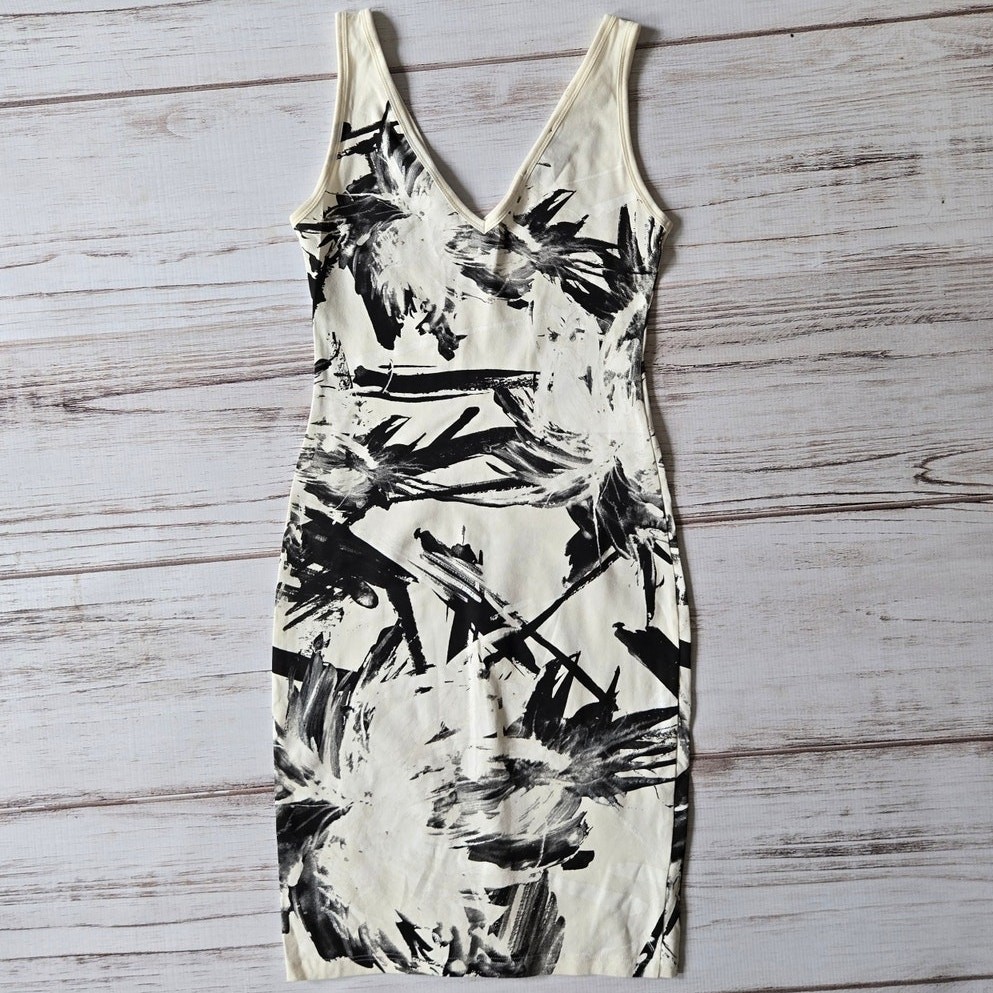 Isabel de Pedro Abstract Graphic Print Sleeveless Sheath Dress sz 4-image