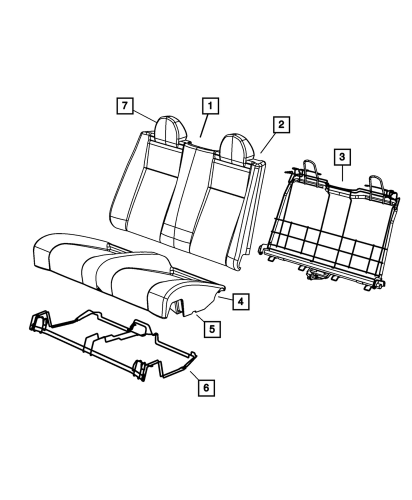 Genuine Mopar Rear Seat Cushion Cover 1HL761J1AA