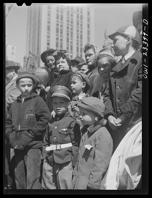 Buffalo New York 1943 Bystanders at Cruiser Buffalo Parade Fundraiser