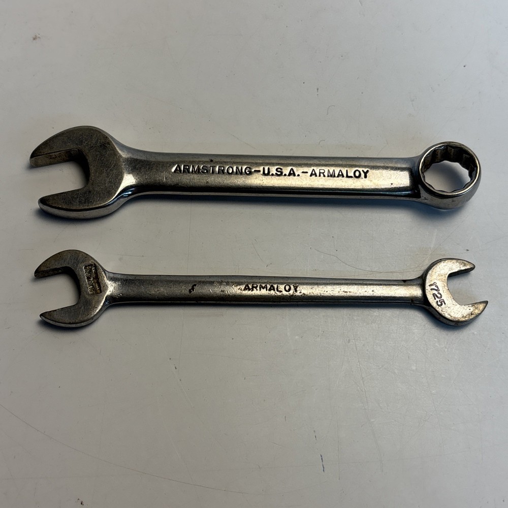 Vintage Armstrong USA Armaloy Wrench Lot Stubby 9/16 + 7/16 1/2