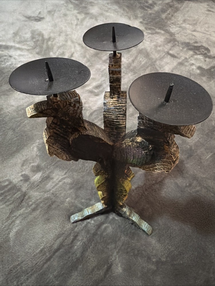 vintage Brutalist-style  candle holder