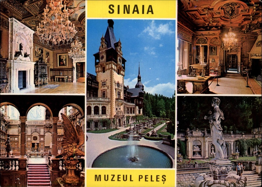 Peles Museum Sinaia Romania vintage postcard d130