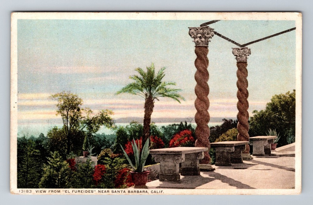 Santa Barbara CA-California View From El Fureides Vintage Postcard