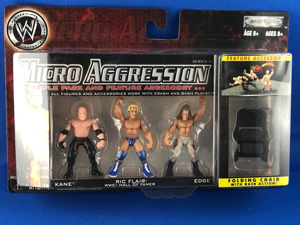 WWE JAKKS PACIFIC MICRO AGGRESSION CHAIR EDGE KANE RICK FLAIR  NEW   (NR2)