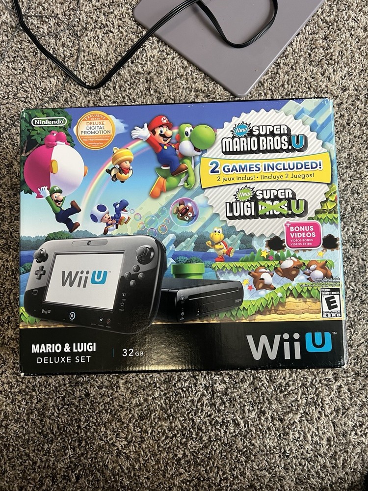 Nintendo Wii U 32GB Mario & Luigi Deluxe Set Tested READ(Box Great condition)