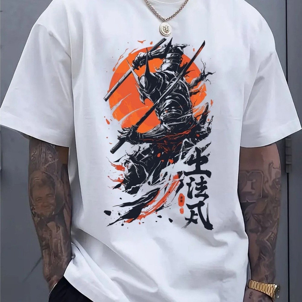 Mens Casual Printed T Shirt 2D Pattern Graphic Crew Neck Everyday Tee Top