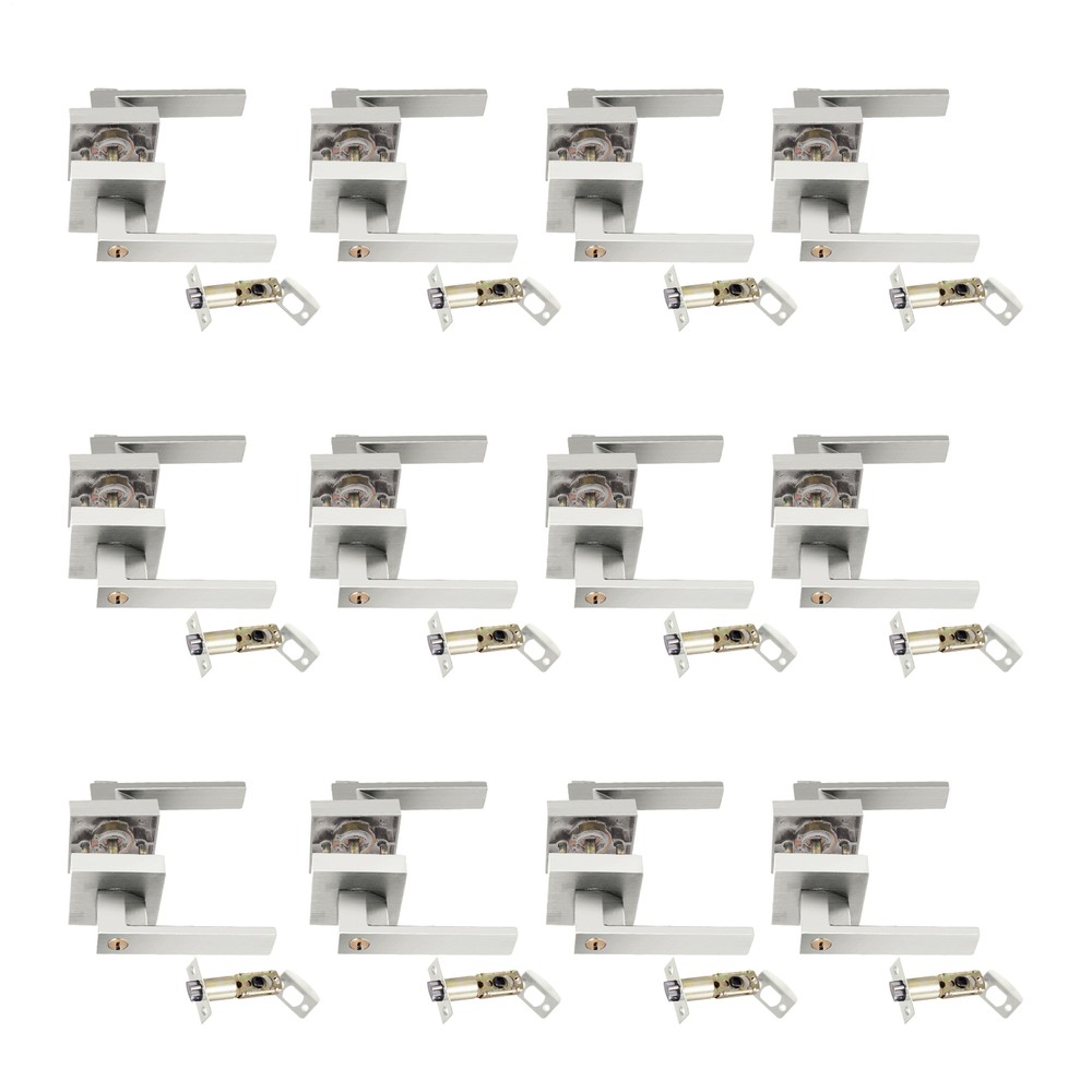 Heavy Duty Silver Interior Passage Lever Keyed Hall Closet Door Handle  